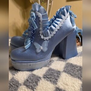 Bisou Baby Platform Heels - Blue Size 9
